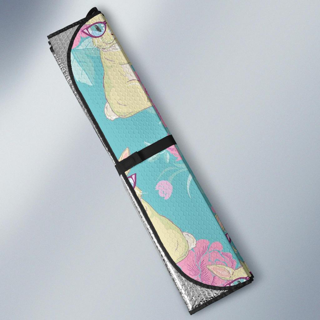 Bunny Rabbit Print Pattern Car Sun Shade-grizzshop