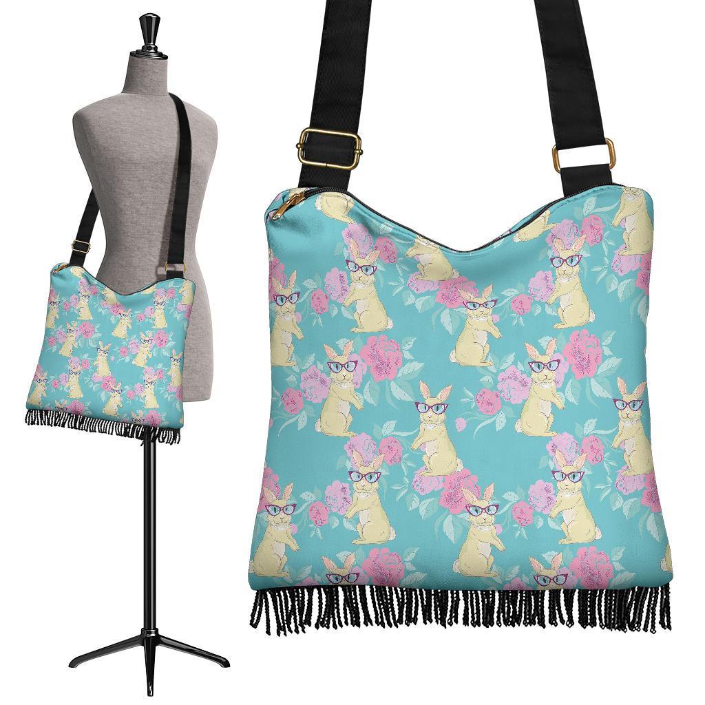 Bunny Rabbit Print Pattern Crossbody Bags-grizzshop