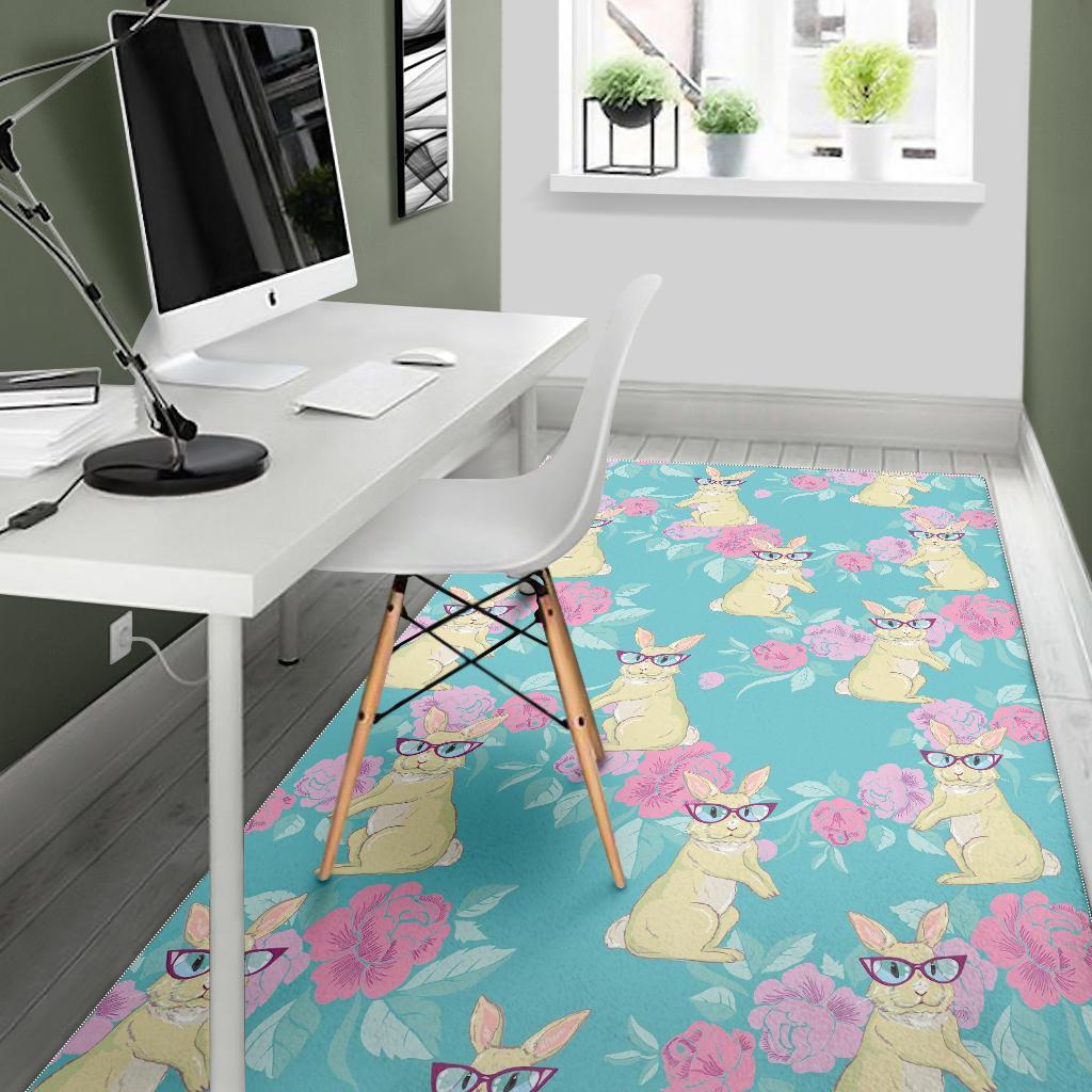 Bunny Rabbit Print Pattern Floor Mat-grizzshop