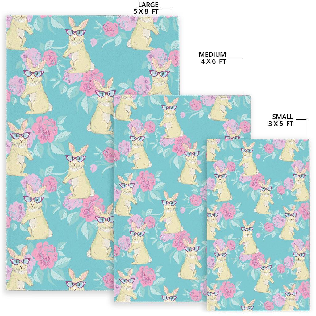 Bunny Rabbit Print Pattern Floor Mat-grizzshop