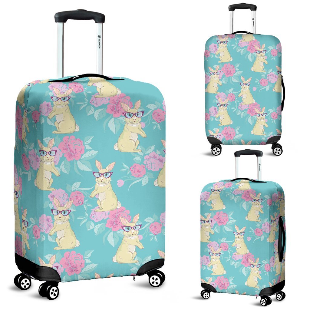 Bunny Rabbit Print Pattern Luggage Cover Protector-grizzshop