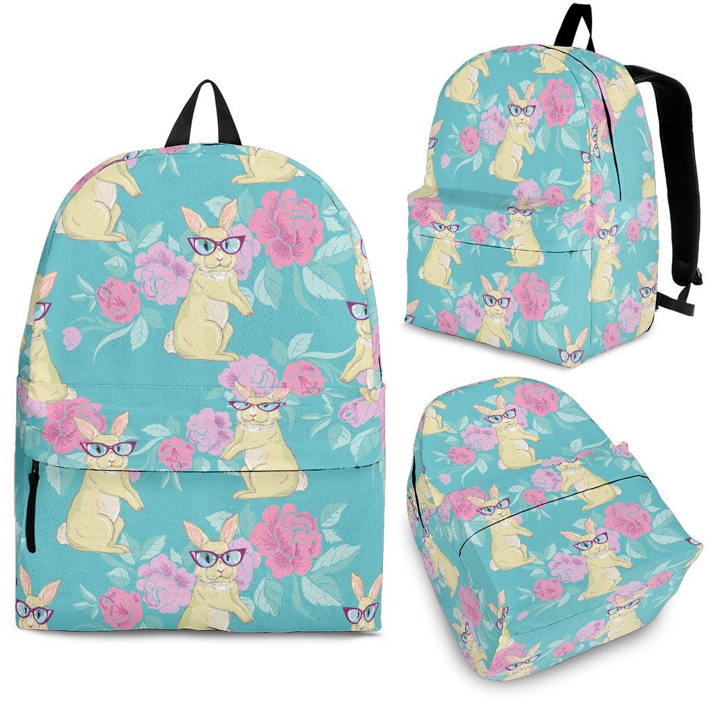 Bunny Rabbit Print Pattern Premium Backpack-grizzshop