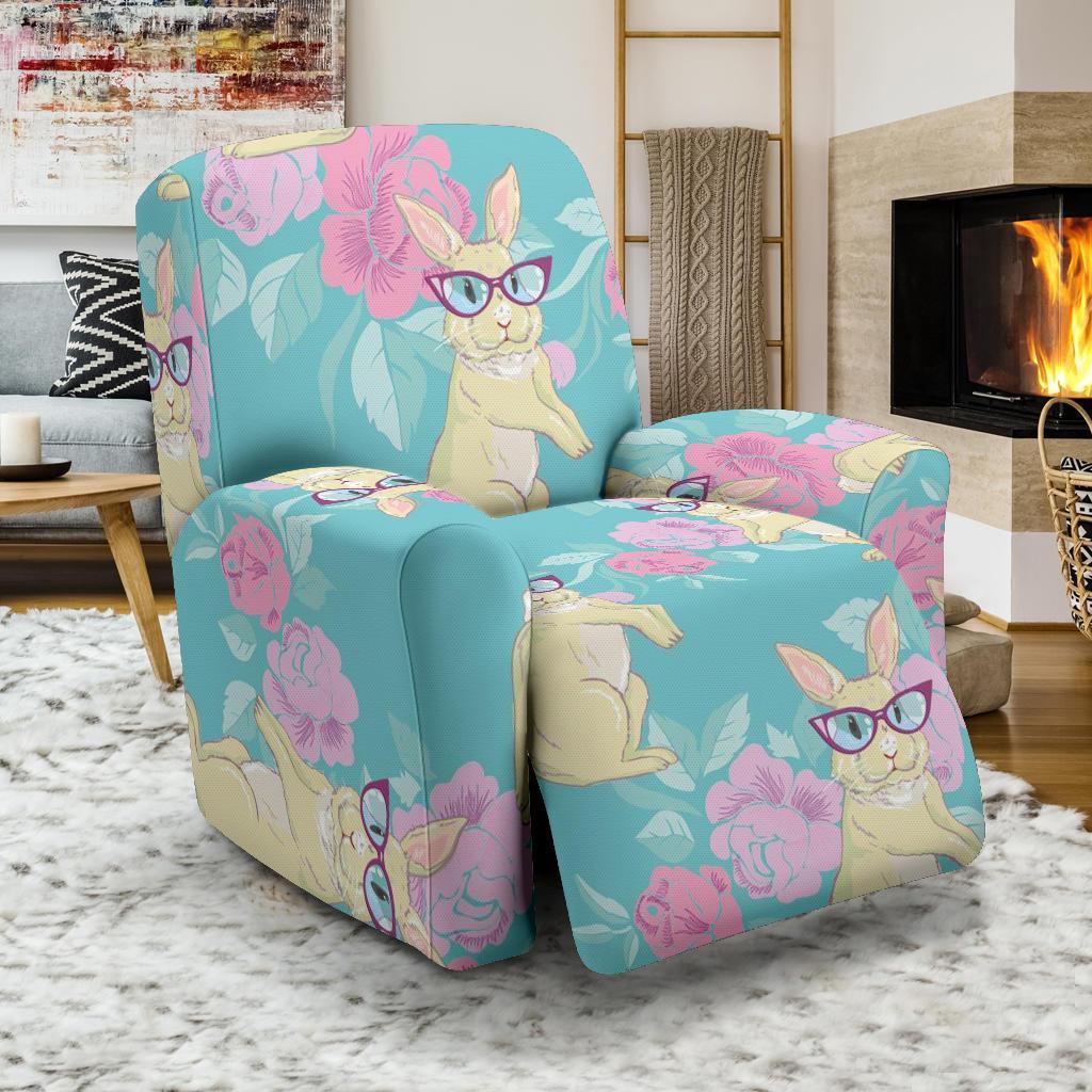 Bunny Rabbit Print Pattern Recliner Cover-grizzshop