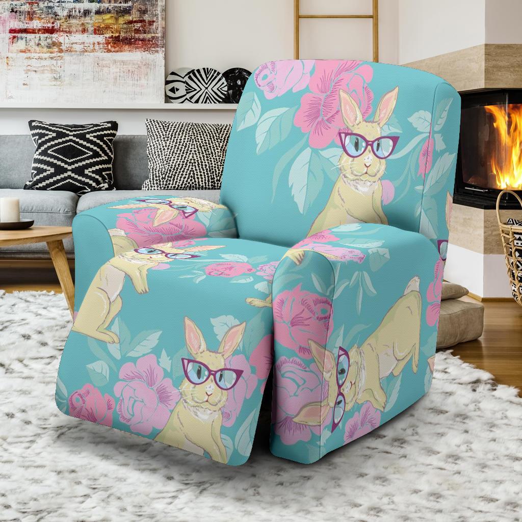 Bunny Rabbit Print Pattern Recliner Cover-grizzshop