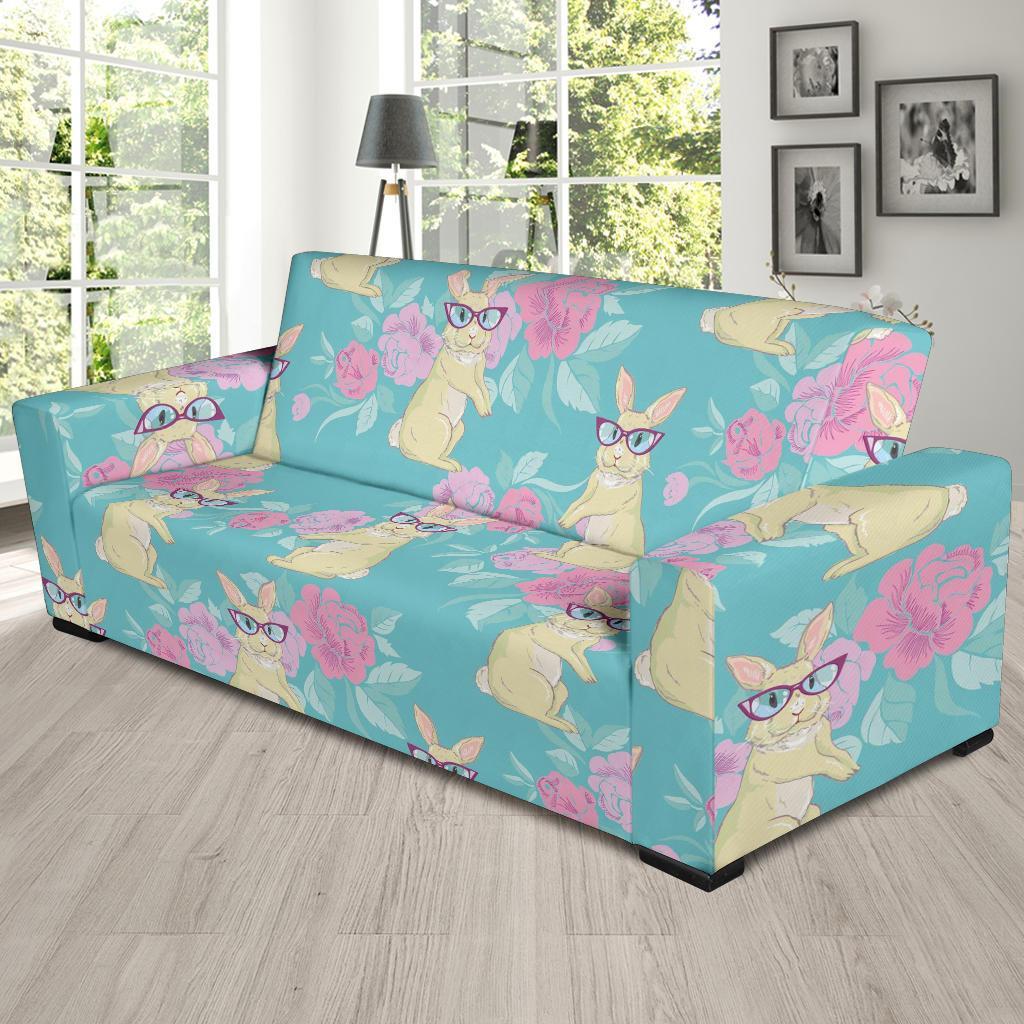 Bunny Rabbit Print Pattern Sofa Covers-grizzshop