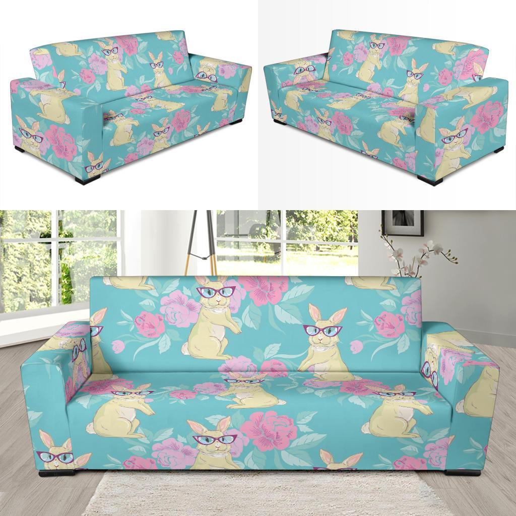 Bunny Rabbit Print Pattern Sofa Covers-grizzshop