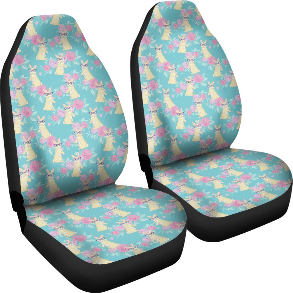 Bunny Rabbit Print Pattern Universal Fit Car Seat Cover-grizzshop