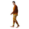 Burning Apocalyptic Planet Earth Print Men's Pajamas-grizzshop