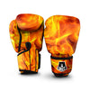 Burning Fire Flame Print Boxing Gloves-grizzshop