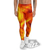 Burning Fire Flame Print Men's Leggings-grizzshop