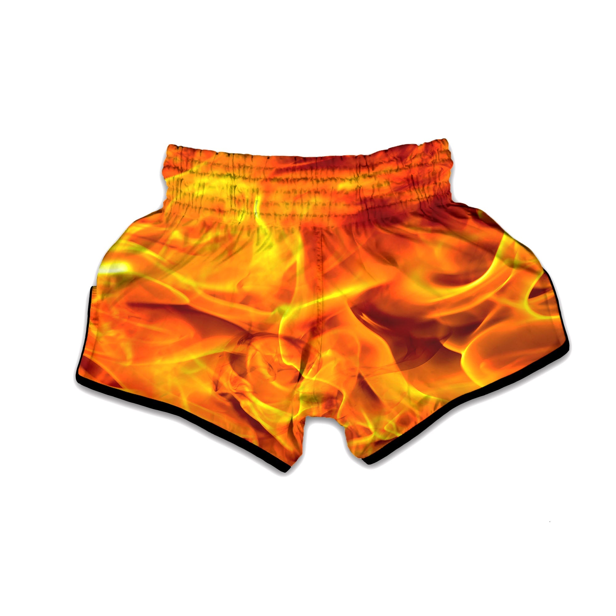 Burning Fire Flame Print Muay Thai Boxing Shorts-grizzshop