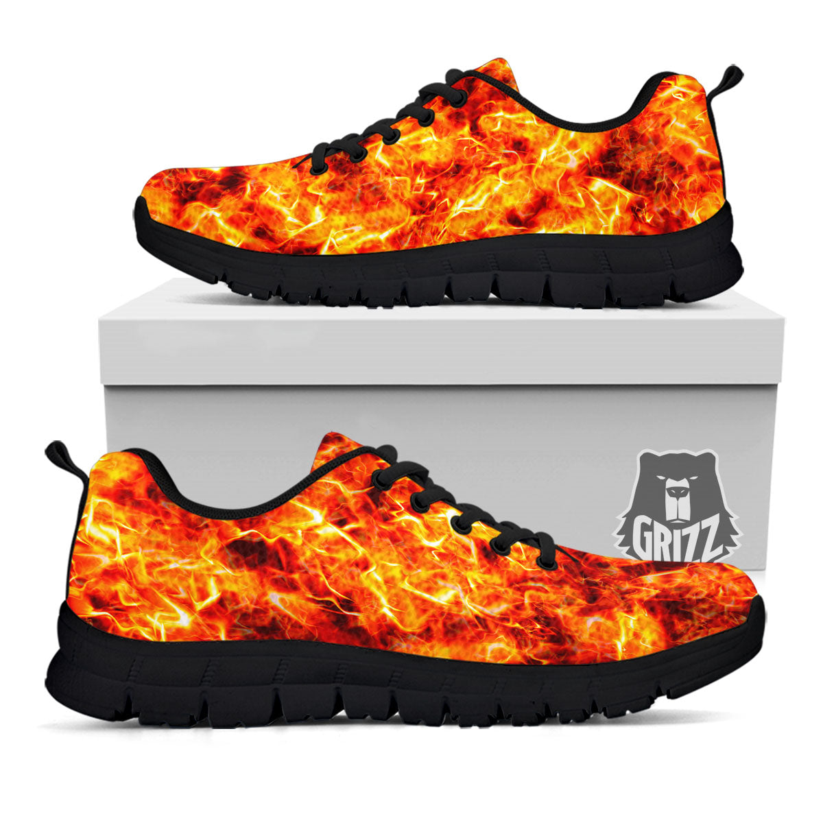 Burning Lava Print Black Sneaker-grizzshop