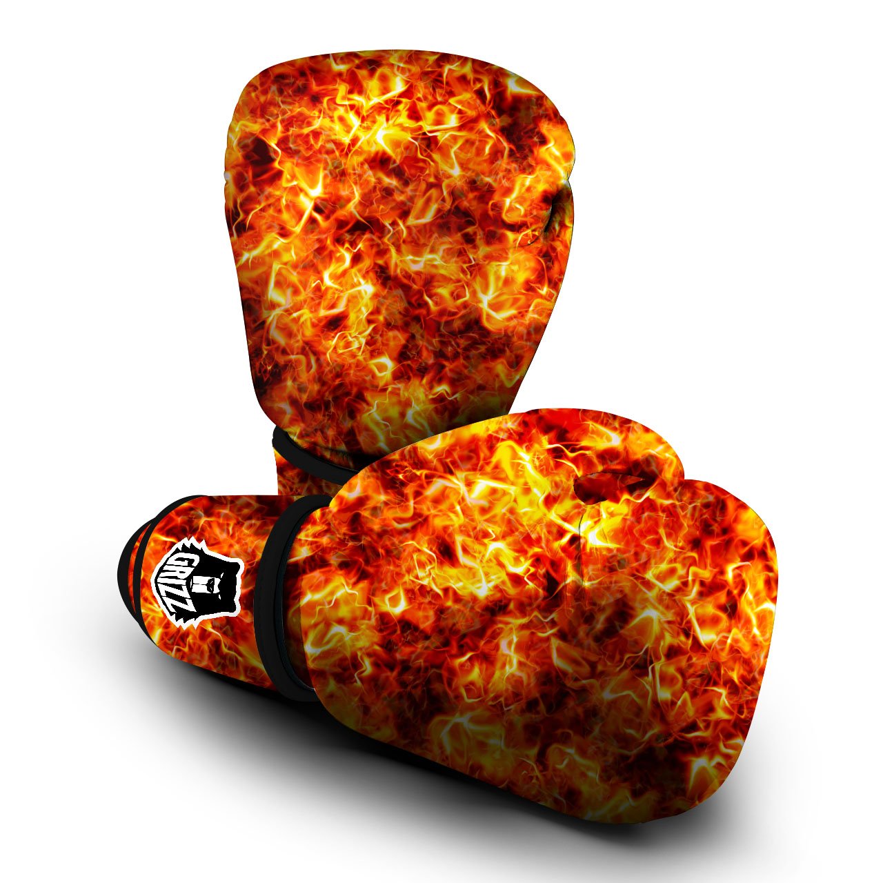 Burning Lava Print Boxing Gloves-grizzshop