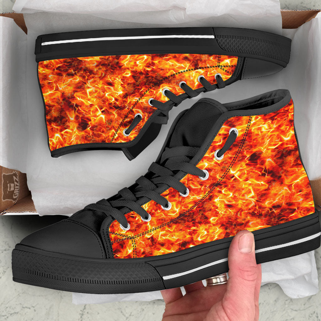 Burning Lava Print High Top Shoes-grizzshop
