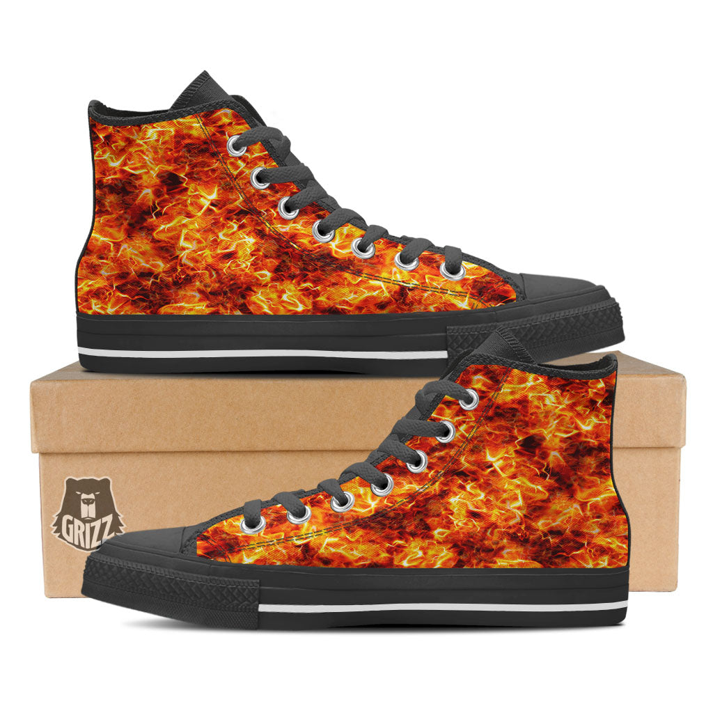 Burning Lava Print High Top Shoes-grizzshop