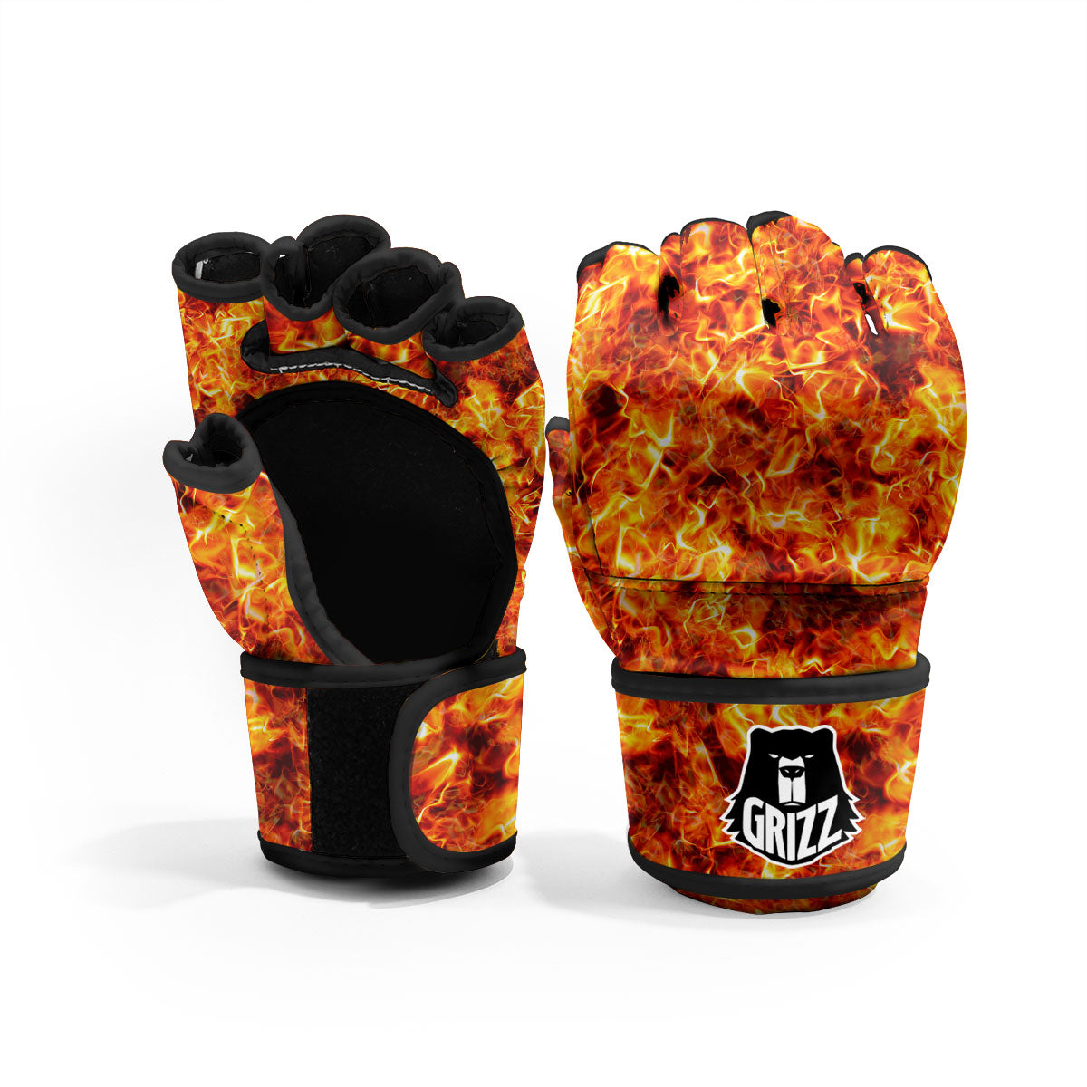 Burning Lava Print MMA Gloves-grizzshop
