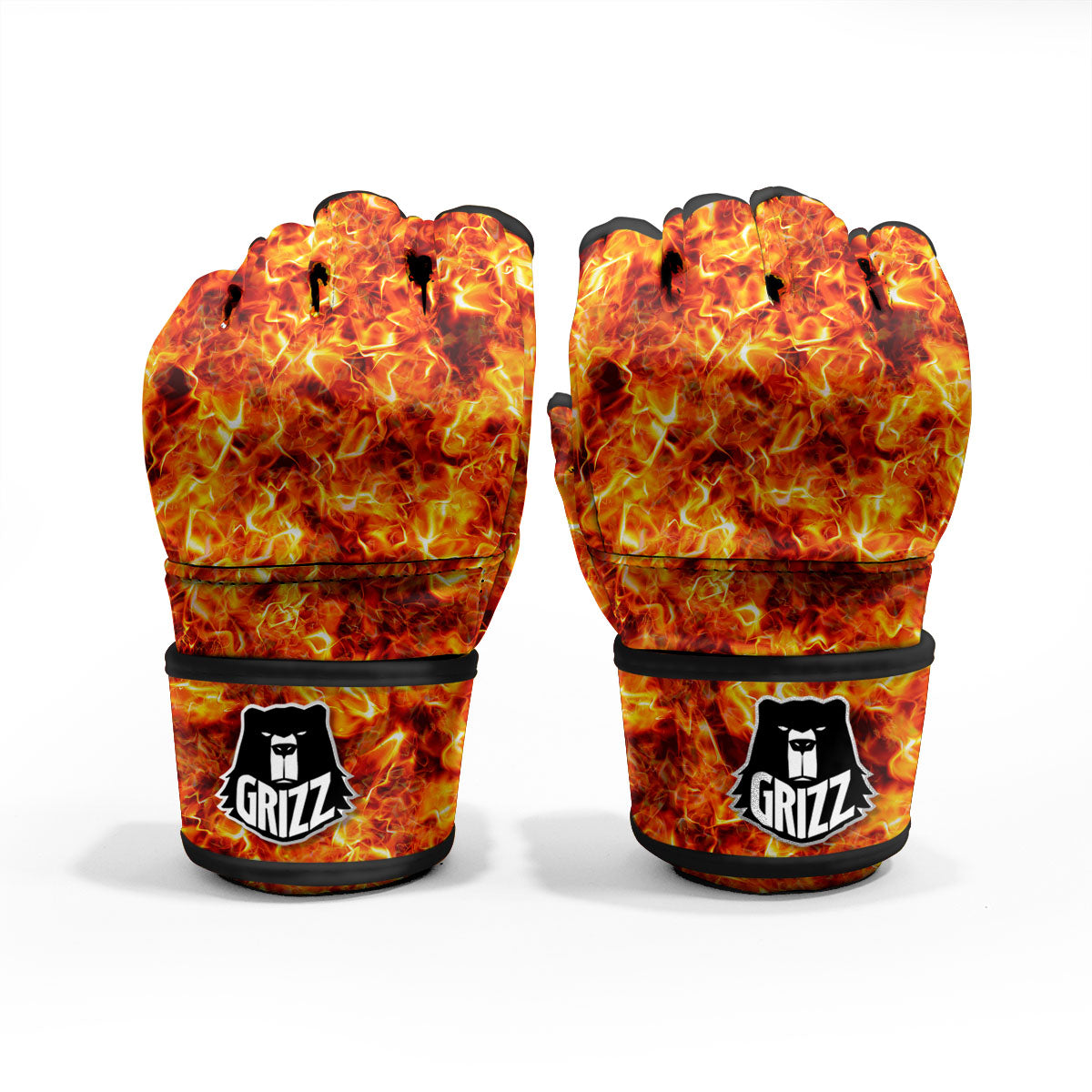 Burning Lava Print MMA Gloves-grizzshop