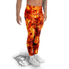 Burning Lava Print Men's Leggings-grizzshop