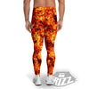 Burning Lava Print Men's Leggings-grizzshop