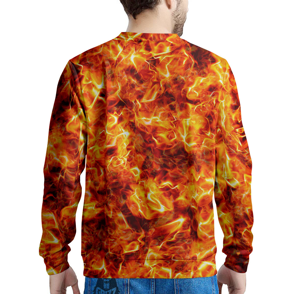 Burning Lava Print Men's Sweatshirt-grizzshop