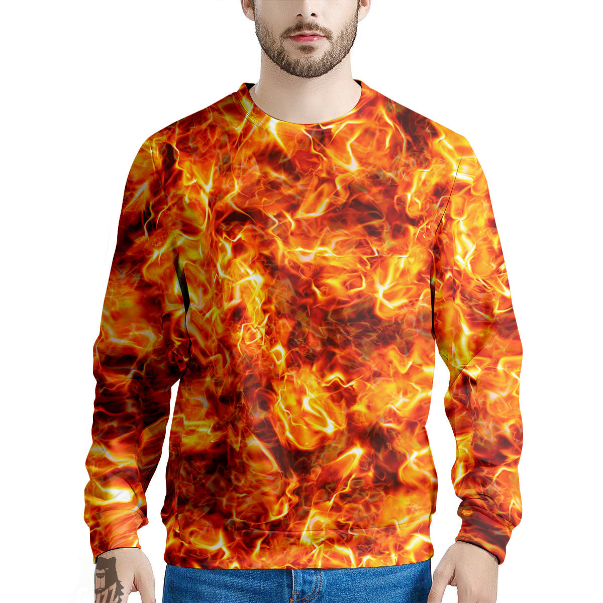 Burning Lava Print Men's Sweatshirt-grizzshop