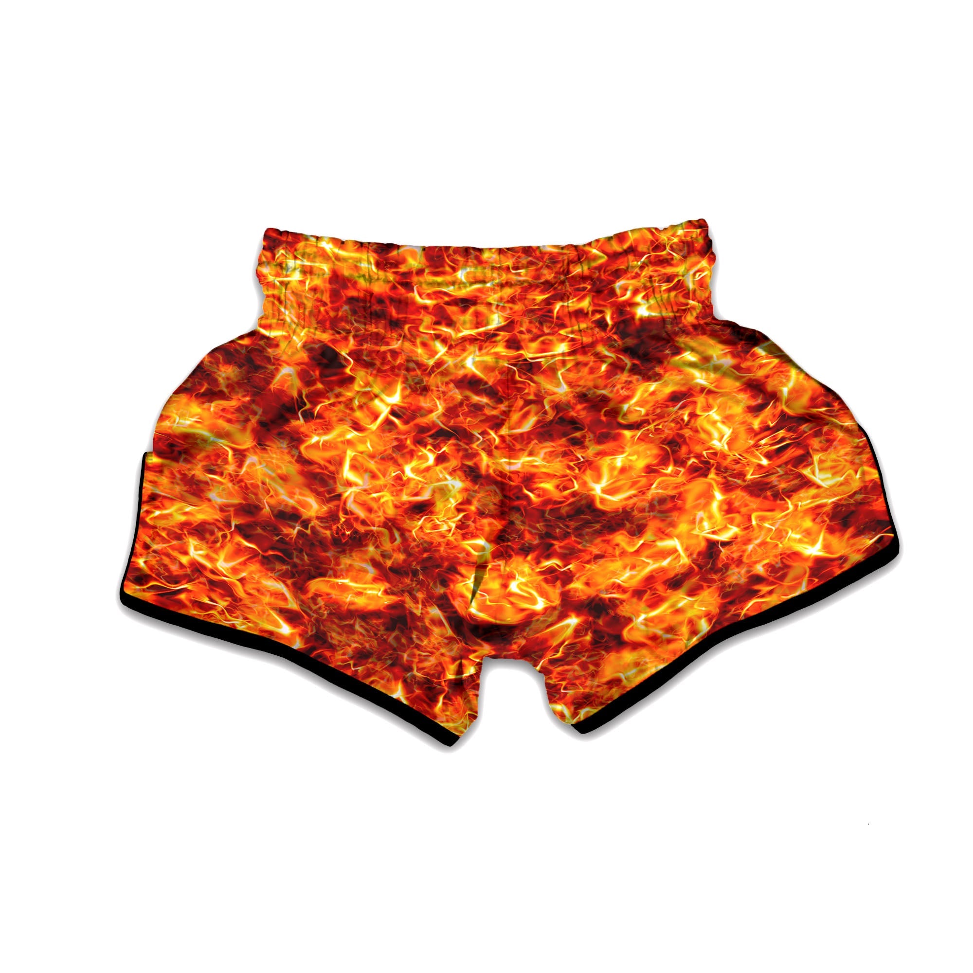 Burning Lava Print Muay Thai Boxing Shorts-grizzshop