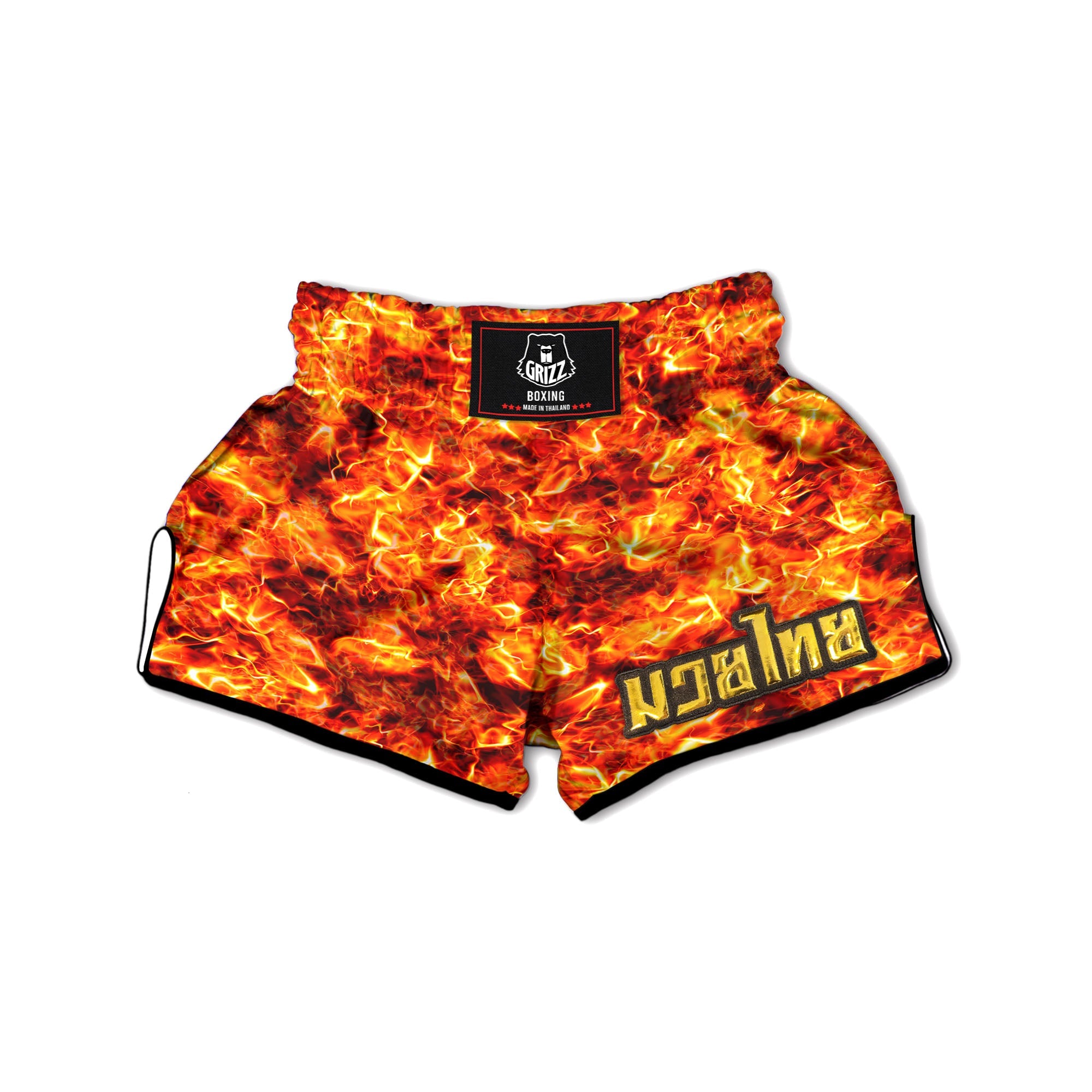 Burning Lava Print Muay Thai Boxing Shorts-grizzshop