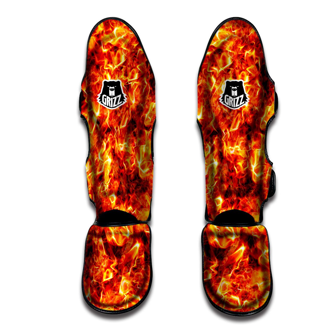 Burning Lava Print Muay Thai Shin Guards-grizzshop