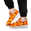 Burning Lava Print White Athletic Shoes-grizzshop