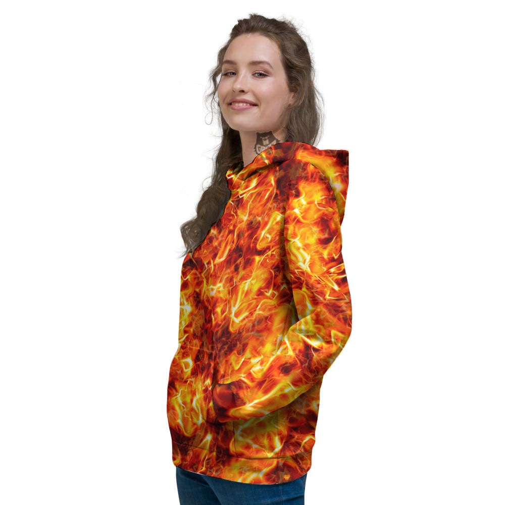 Burning Lava Print Women's Hoodie-grizzshop