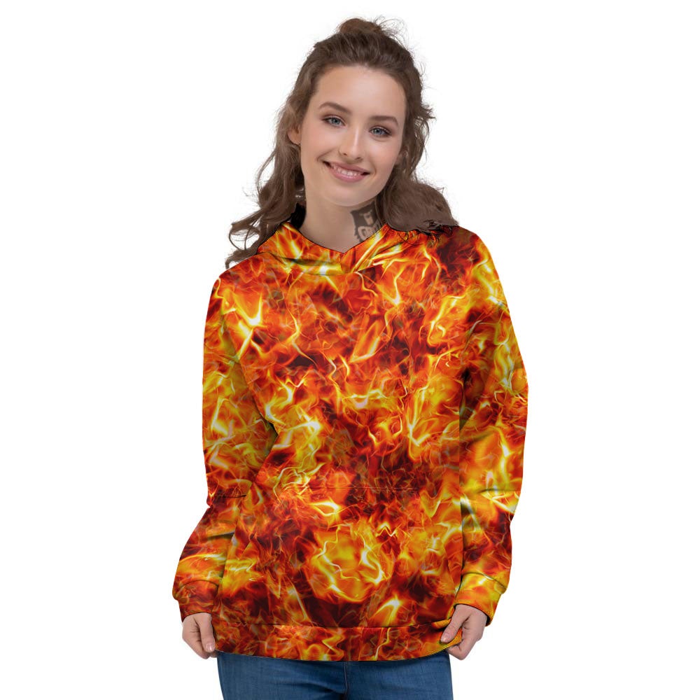 Burning Lava Print Women's Hoodie-grizzshop