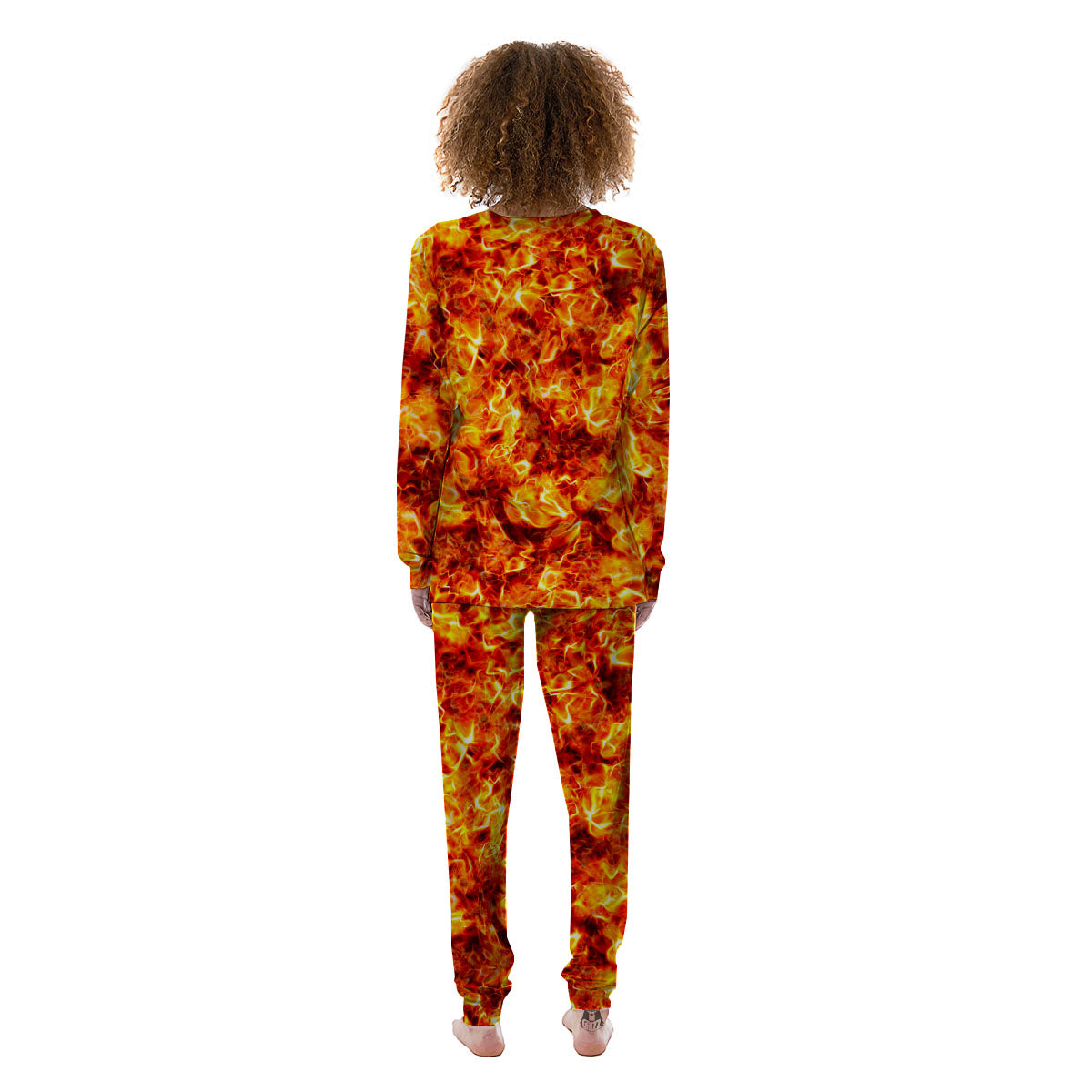 Burning Lava Print Women's Pajamas-grizzshop