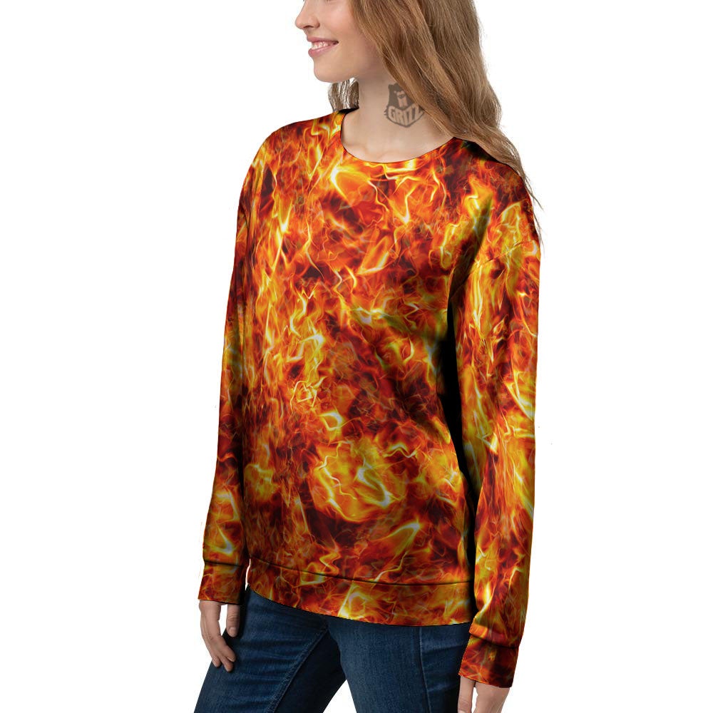Burning Lava Print Women's Sweatshirt-grizzshop
