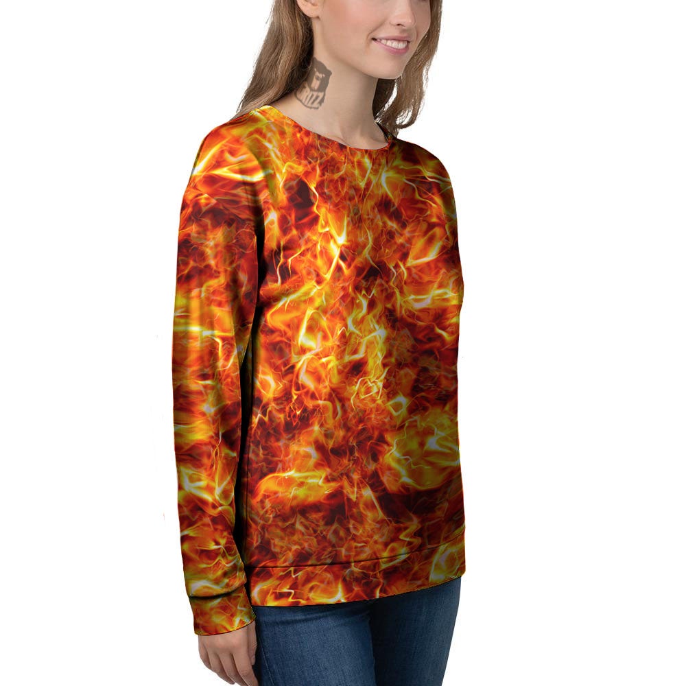 Burning Lava Print Women's Sweatshirt-grizzshop
