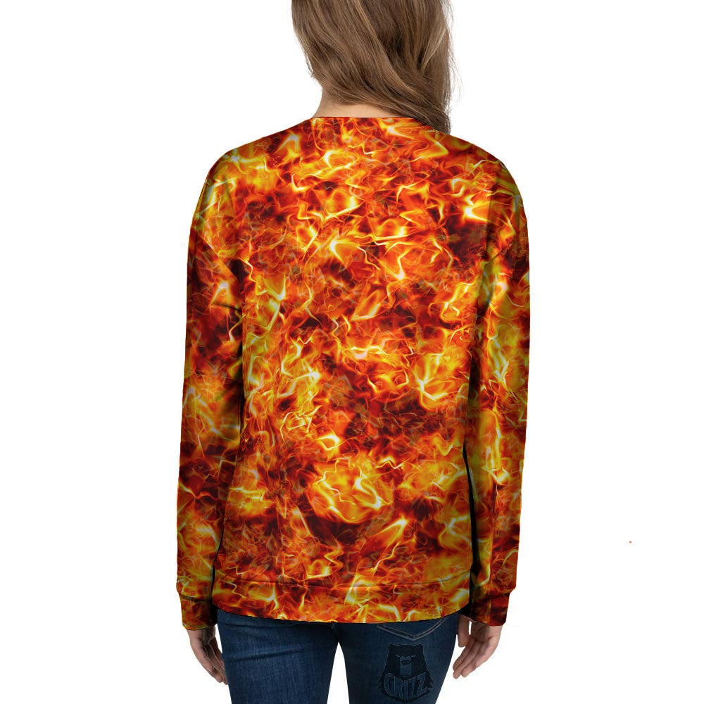 Burning Lava Print Women's Sweatshirt-grizzshop
