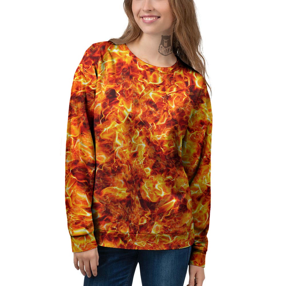 Burning Lava Print Women's Sweatshirt-grizzshop