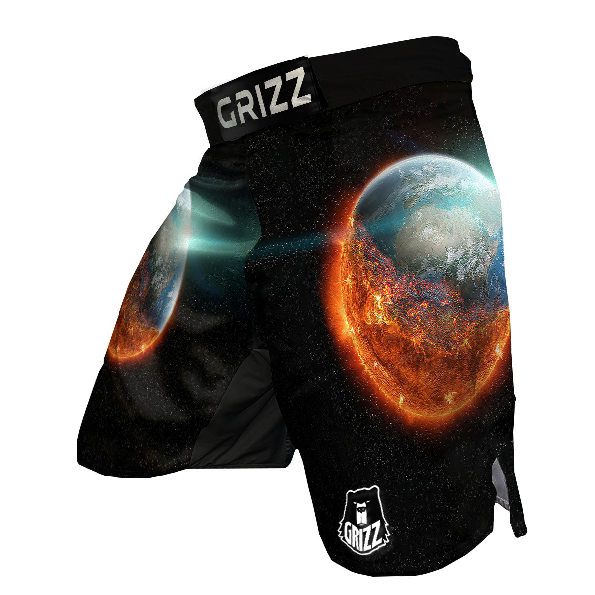 Burning Planet Print MMA Shorts-grizzshop