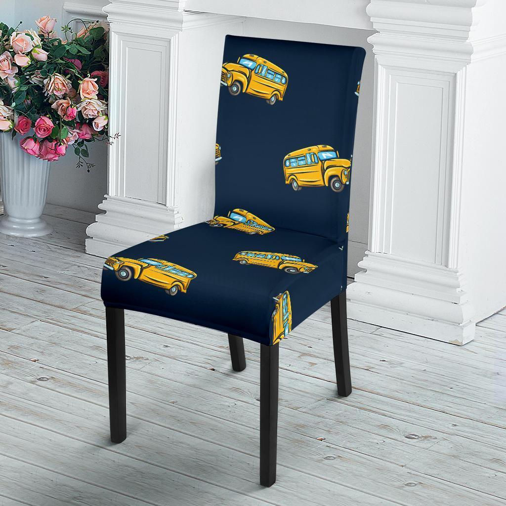 Bus School Pattern Print Chair Cover-grizzshop