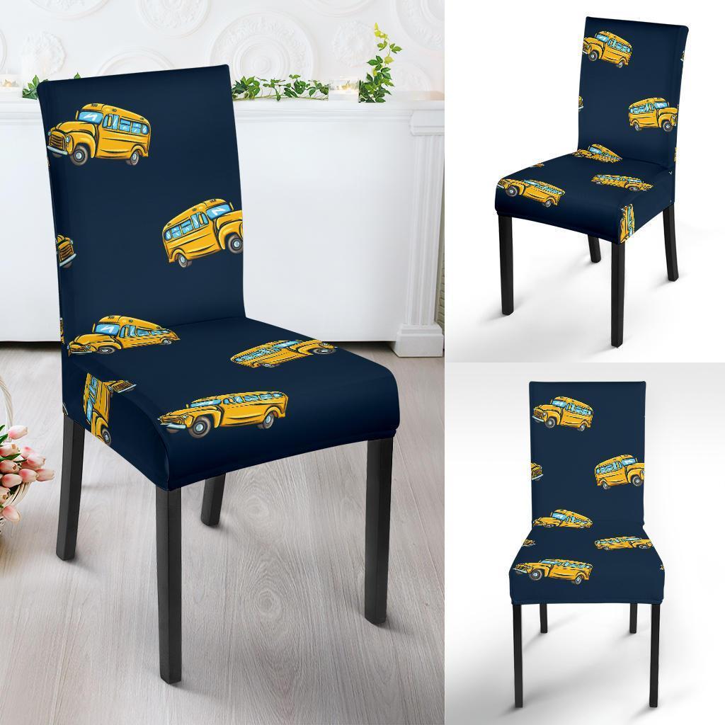 Bus School Pattern Print Chair Cover-grizzshop