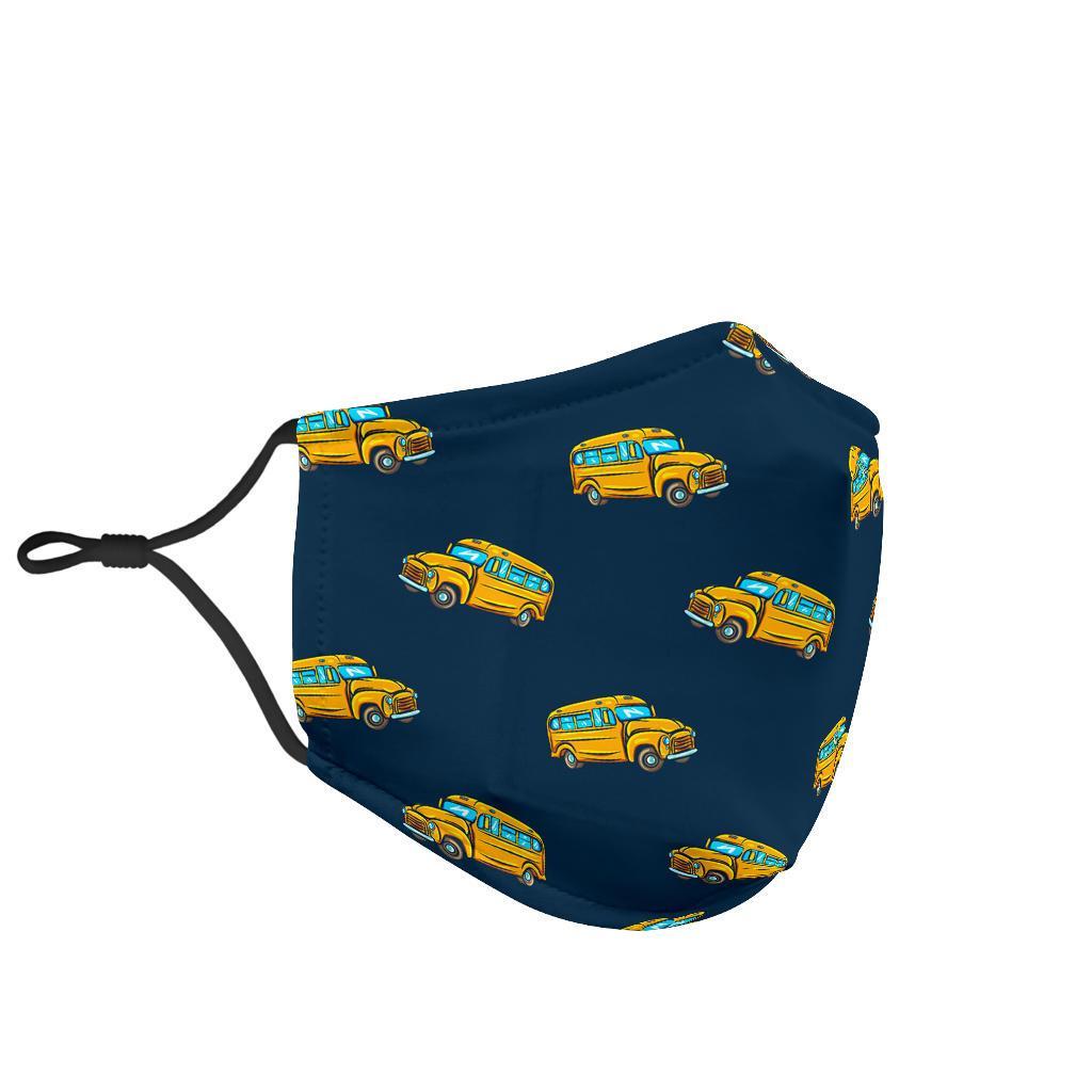 Bus School Pattern Print Face Mask-grizzshop