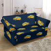 Bus School Pattern Print Loveseat Cover-grizzshop