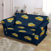 Bus School Pattern Print Loveseat Cover-grizzshop