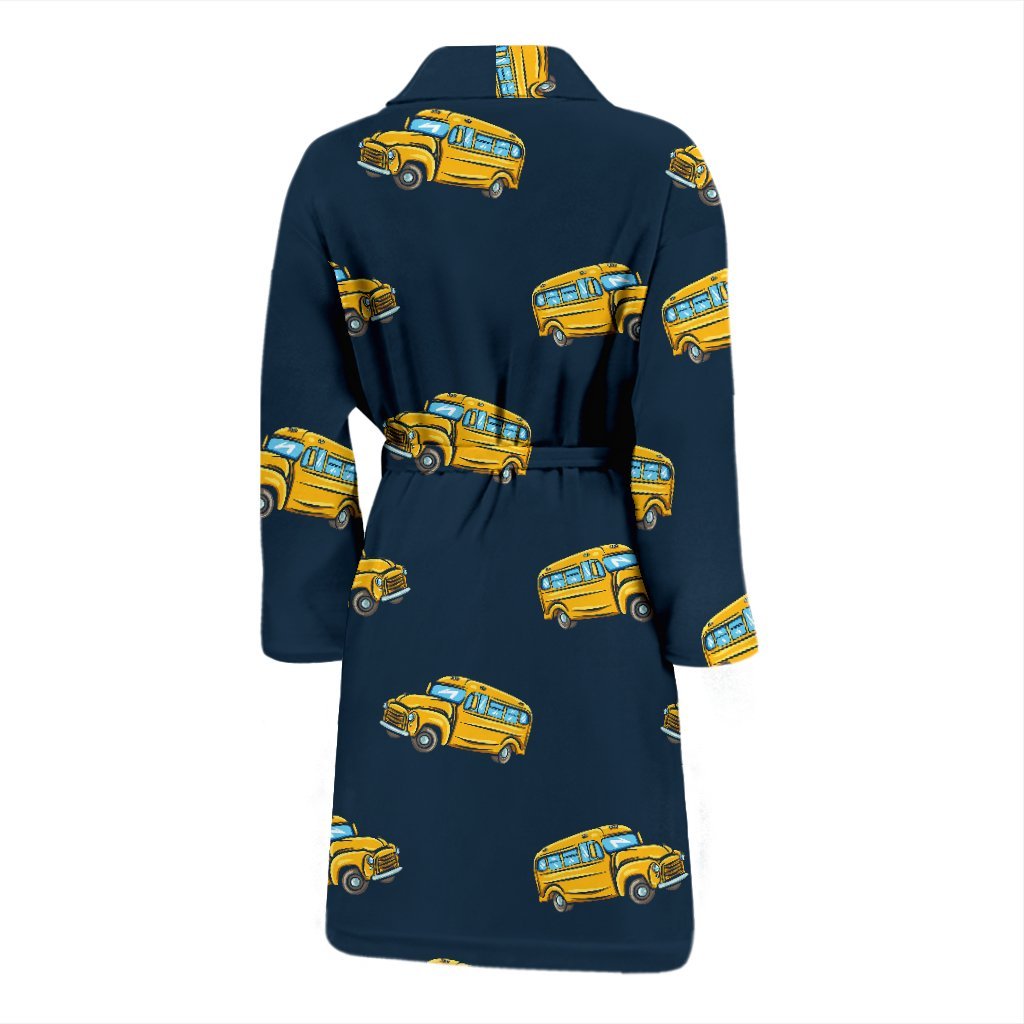 Bus School Pattern Print Men Long Robe-grizzshop