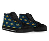 Bus School Pattern Print Men Women's High Top Shoes-grizzshop