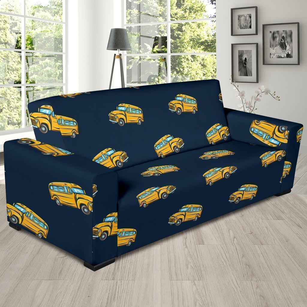 Bus School Pattern Print Sofa Covers-grizzshop