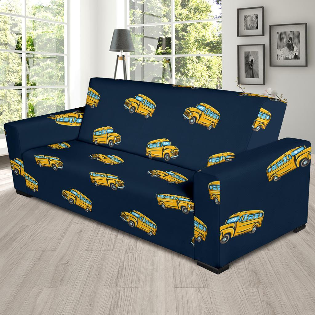 Bus School Pattern Print Sofa Covers-grizzshop