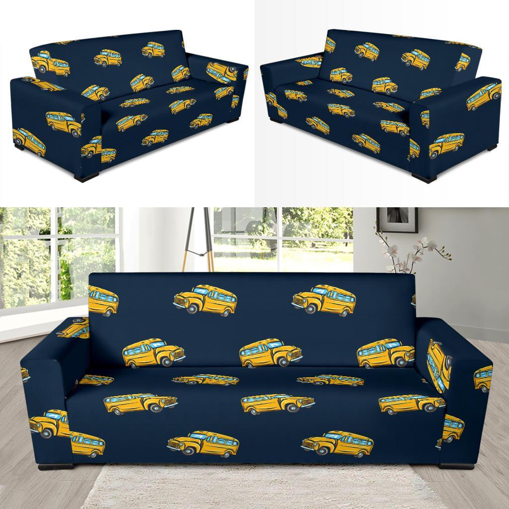 Bus School Pattern Print Sofa Covers-grizzshop