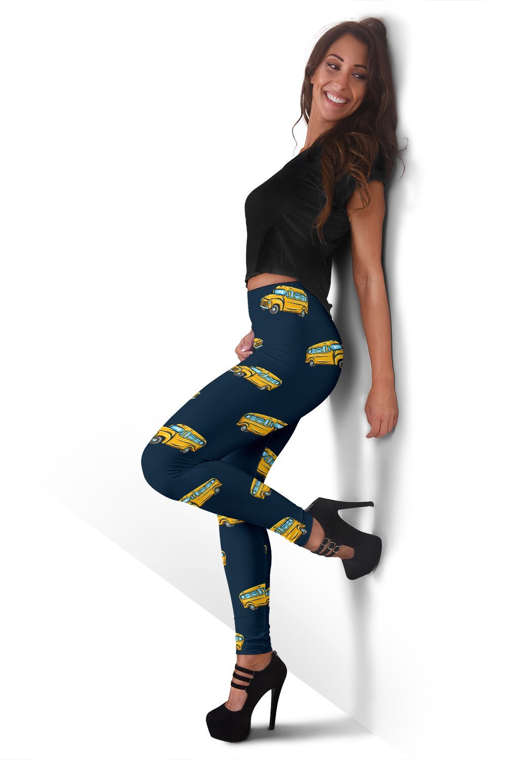 Bus School Print Pattern Women Leggings-grizzshop