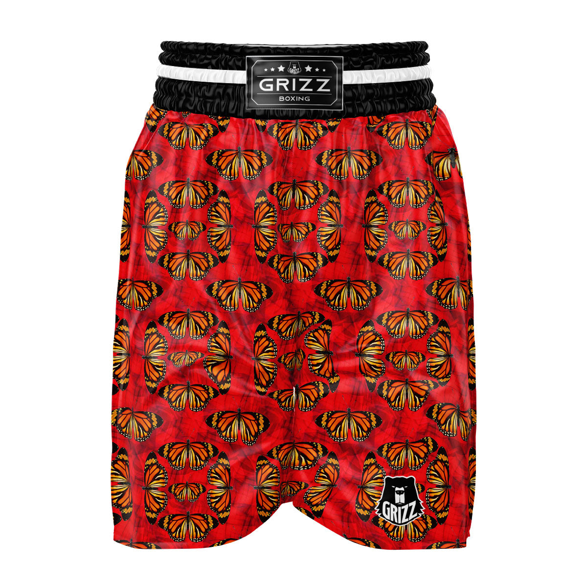Butterflies Monarch Orange Print Pattern Boxing Shorts-grizzshop