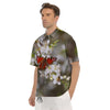 Butterfly Blossom Flower Print Men's Short Sleeve Shirts-grizzshop